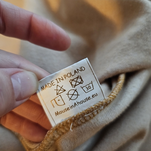 Mouse In A House Tan Velvet Velour Elegant Girls Dress - Size 8/9 yrs NWOT RARE - Picture 7 of 9